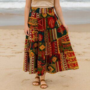 Monroe & Main Multicolor Patterned flowy style Maxi Skirt size XL